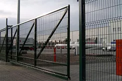 Откатные ворота 3d DoorHan цвет зеленый ral 6009 4500x1700 мм