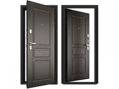 Дверь Премиум Плюс DoorHan 990х2050х9005 Калабрия темное дерево правая