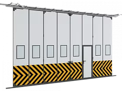 Автоматические промышленные складные ворота DoorHanсерии ifg-lg цвет белый ral 9003 3500х3000мм
