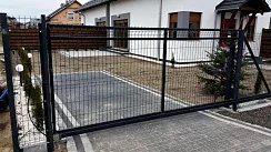 Откатные ворота 3d DoorHan цвет черный ral 9004 4000x1500 мм
