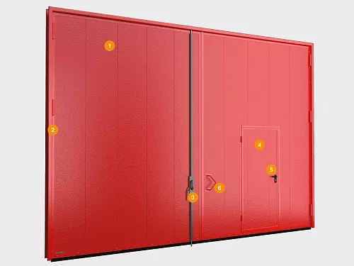 Конструкция Автоматические противопожарные распашные ворота Doorhan 2400х2400мм